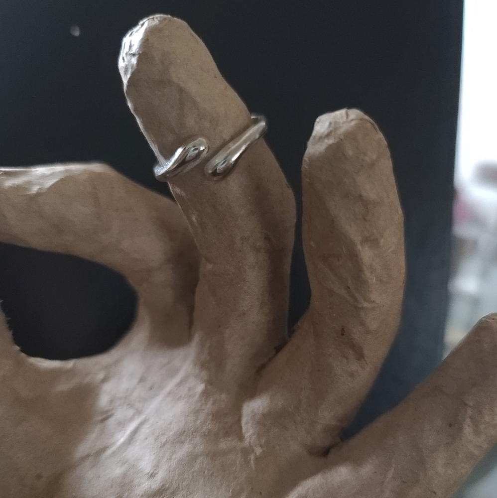 Sterling silver bypass ring